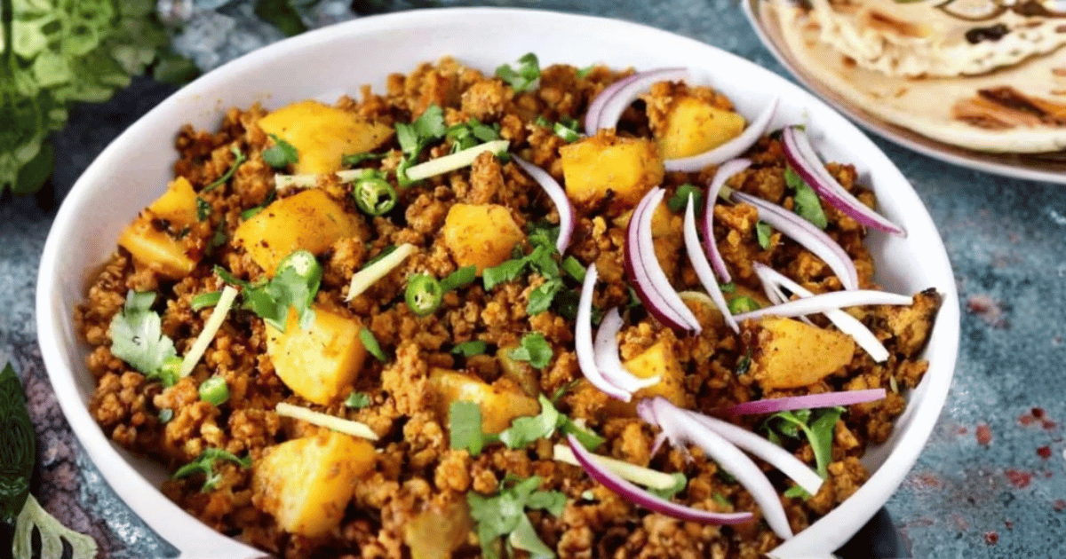 Dhaba Style Aloo Qeema Recipe - Keema Masala with Potatoes