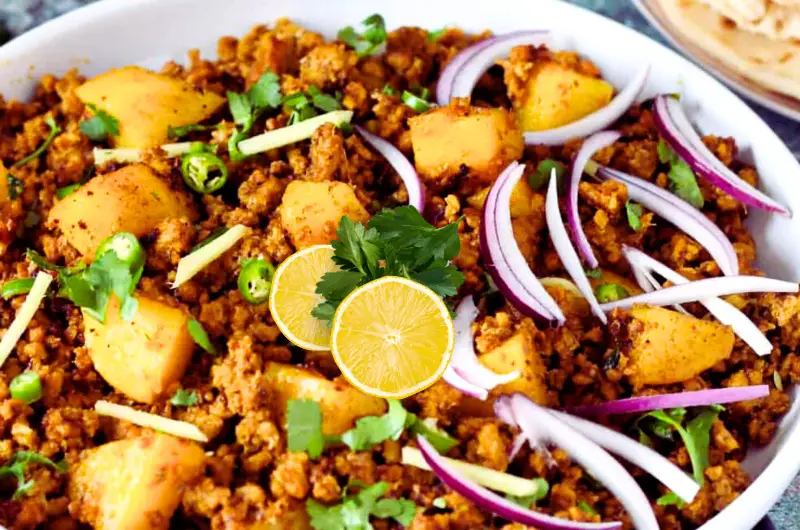 Traditional Dhaba Style Aloo Qeema Recipe - Keema Masala with Potatoes