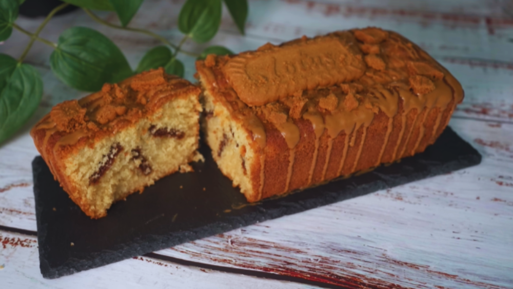 the divine taste of Lotus Biscoff Loaf Cake