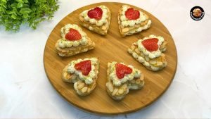 Continental Food Recipes 26 Strawberries Cream Filled Puff Pastry Hearts 🍓❤️ by continental food recipes