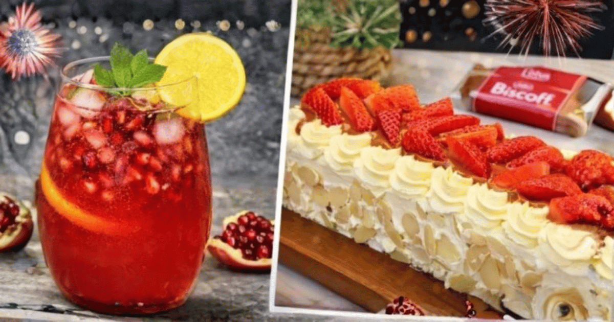 🍰 No-Bake Biscoff Almond Cake 🥂 Refreshing Pomegranate Festive Drink