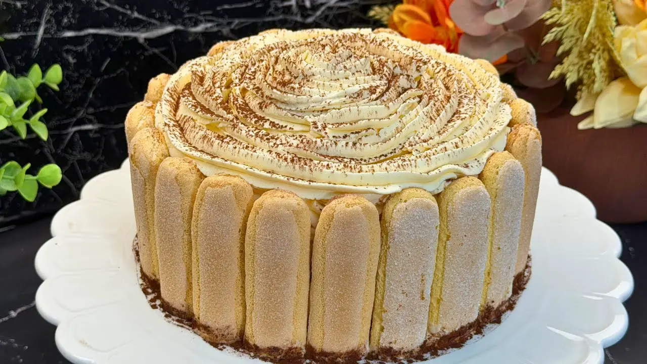 No-Bake Tiramisu Flower Cake 🌸